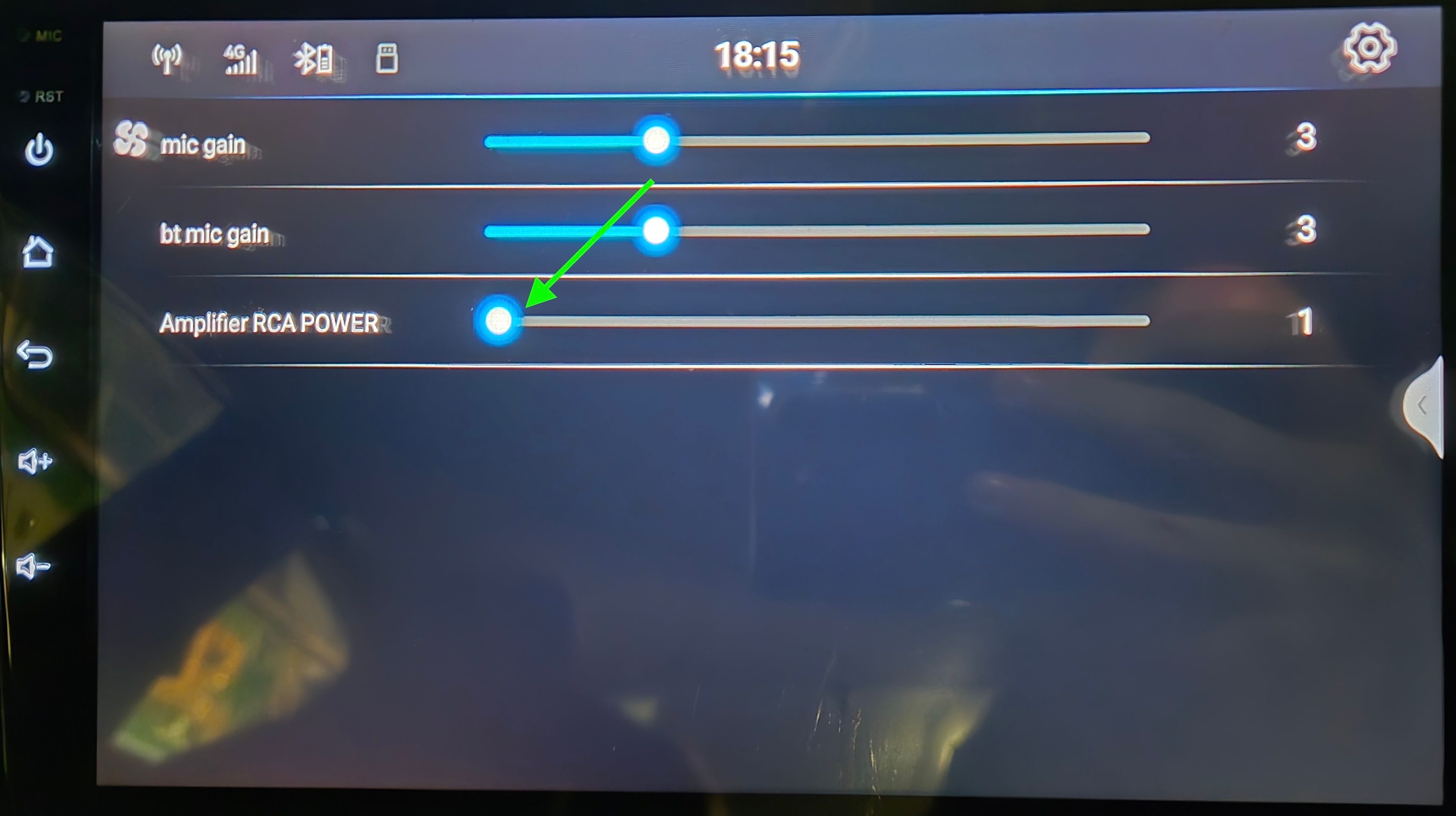 Gain settings